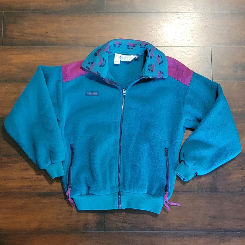 Vintage Columbia Turquoise Fleece Jacket
